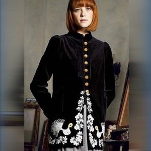 Anthro Elevenses Blackbird Coat